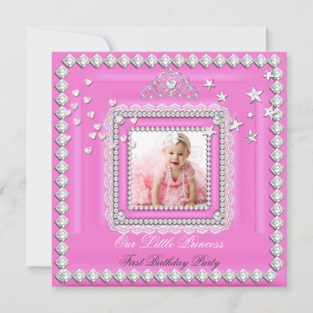 Invitation Photo de fête d'anniversaire de première année de  (Devant)