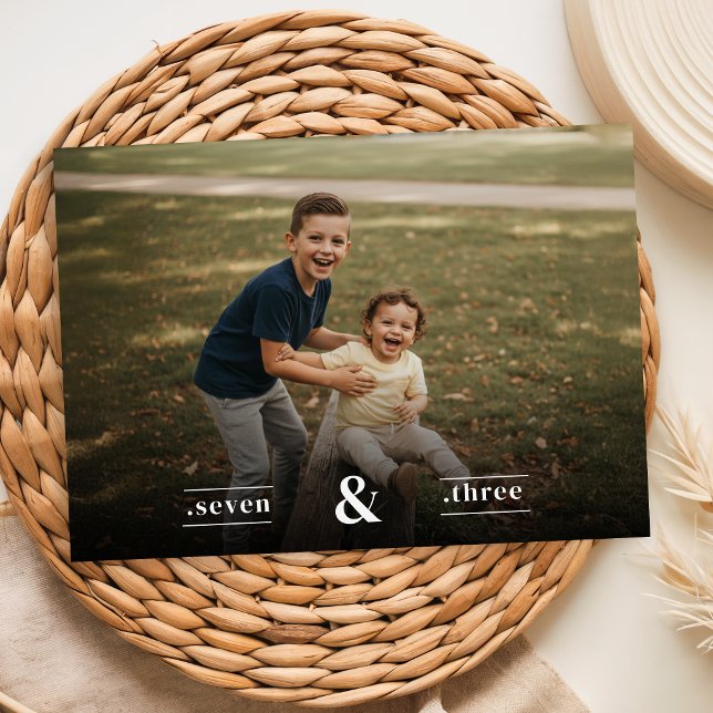 Invitation Photo de fête d'anniversaire double pour garçons a (Créateur téléchargé)
