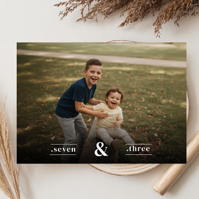 Invitation Photo de fête d'anniversaire double pour garçons a (Créateur téléchargé)