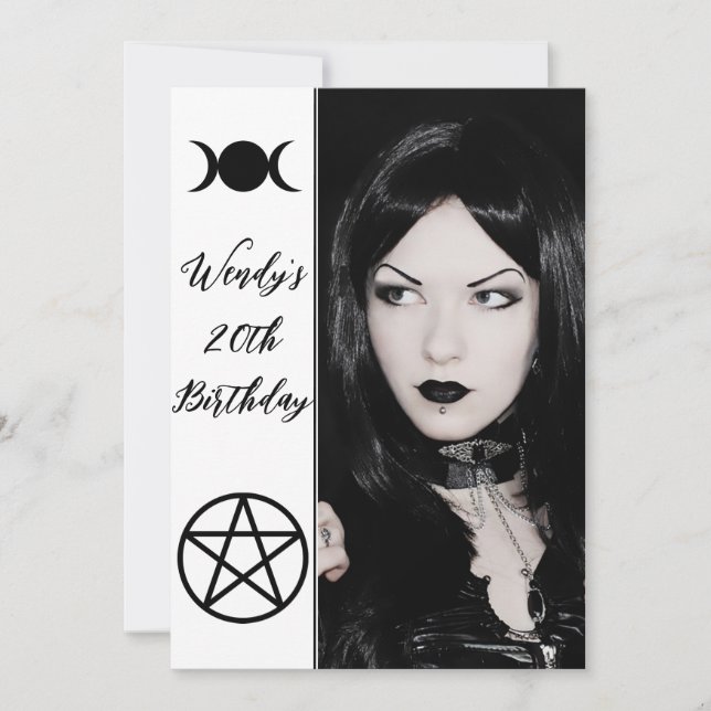 Invitation Photo de fête d'anniversaire du Pentacle de la Dée (Devant)