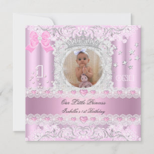 Invitation Photo de fête d'anniversaire d'une petite princess