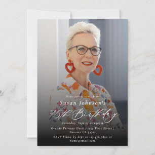 Invitation Photo de fête d'anniversaire élégante moderne de 7