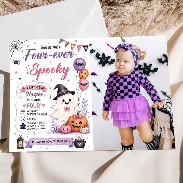 Invitation Photo de fête d'anniversaire Halloween effrayant F (Créateur téléchargé)
