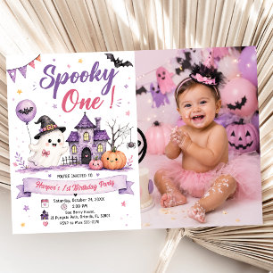 Invitation Photo de fête d'anniversaire Halloween Spooky One