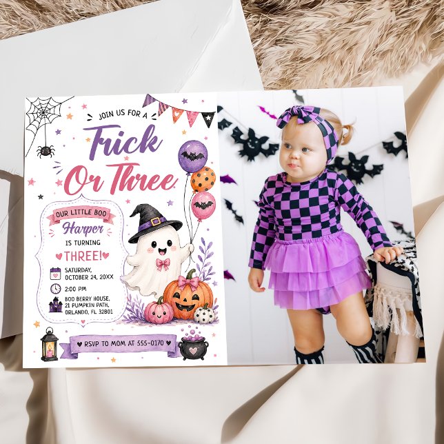 Invitation Photo de fête d'anniversaire Halloween Trick or Th (Créateur téléchargé)