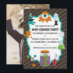 Invitation Photo de fête d'anniversaire Mad Science personnal<br><div class="desc">Préparez-vous pour une journée d'expériences amusantes avec cette invitation de fête d'anniversaire sur le thème Mad Science ! Avec des couleurs vives, des graphiques de laboratoire ludiques et un monstre excentrique, ce design est parfait pour les enfants qui aiment la science et l'aventure. Idéal pour les fêtes inspirées des STEM...</div>
