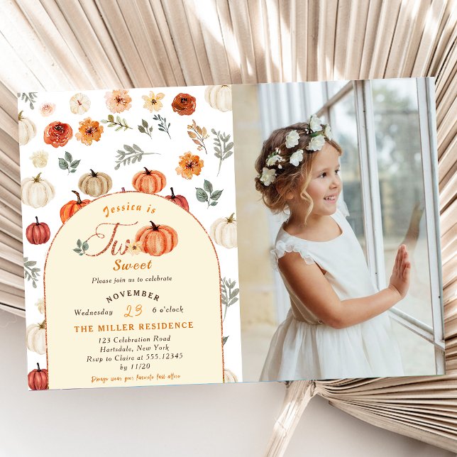 Invitation Photo de fête d'anniversaire rustique d'automne (Créateur téléchargé)