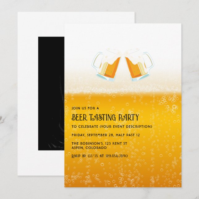 Invitation Photo de fête de dégustation de bière (Devant / Derrière)