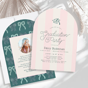 Invitation Photo de fête de fin d'études avec casquette verte