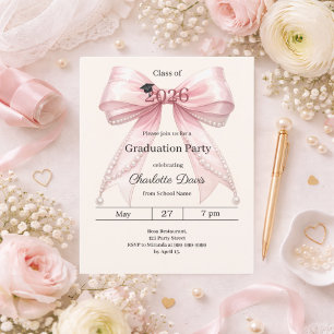 Invitation photo de fête de fin d'études avec ruba