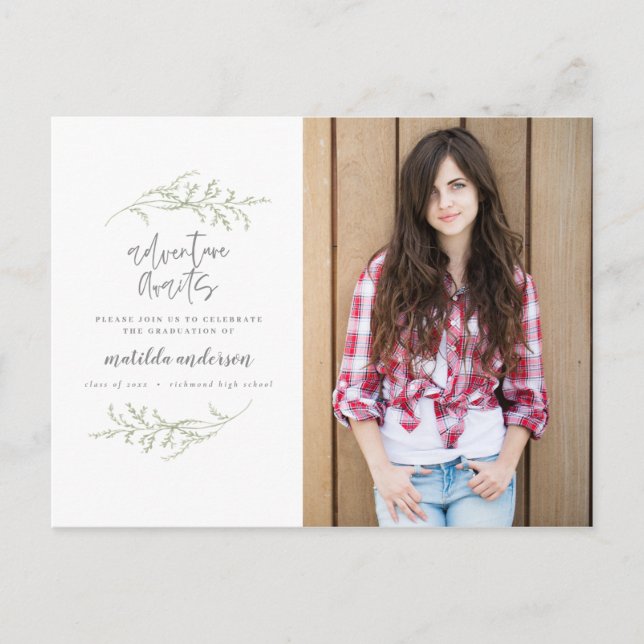 Invitation photo de fête de fin d'études aventure  (Devant)