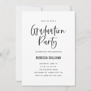 Invitation photo de fête de fin d'études en écritu