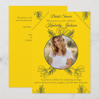 Invitation Photo de Fête de Mariage Élégance Dorée