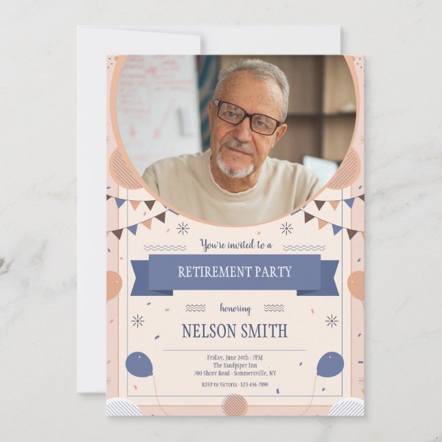 Invitation Photo de fête de retraite (Devant)