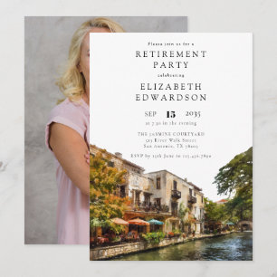 Invitation Photo de fête de retraite à l'aquarelle de San Ant
