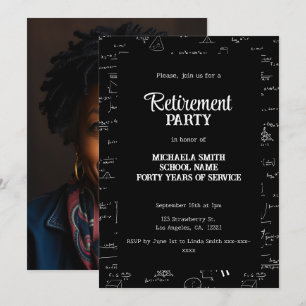 Invitation Photo de fête de retraite de professeur de mathéma