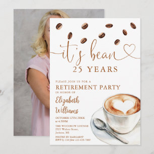 Invitation Photo de fête de retraite sur le thème du café