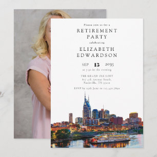 Invitation Photo de fête de retraite sur Nashville Skyline
