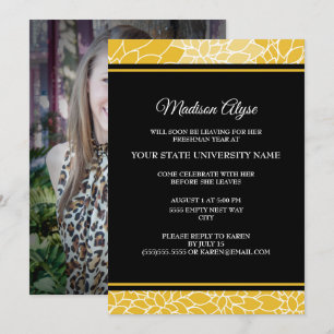 Invitation photo de fête de valise universitaire f