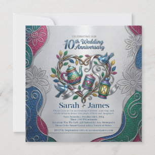 Invitation Photo de fête élégante pour les 10 ans de mariage