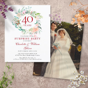 Invitation photo de fête surprise pour les 40 ans 