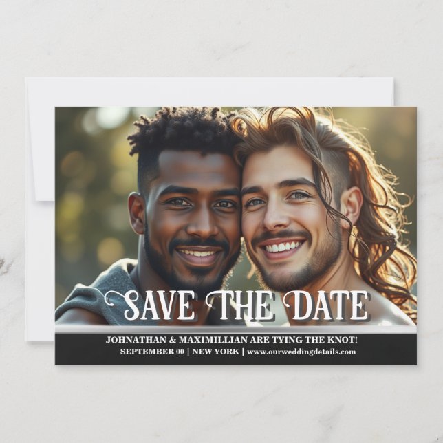 Invitation Photo de fiançailles de couples, save the date de  (Devant)