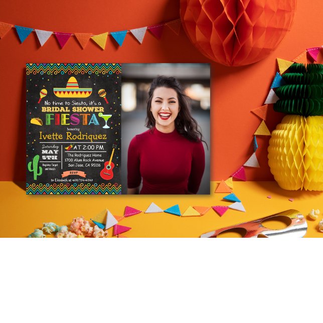 Invitation photo de fiançailles mexicaines Fiesta (Créateur téléchargé)