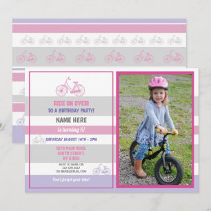 Invitation Photo de filles de rose de partie de tour de