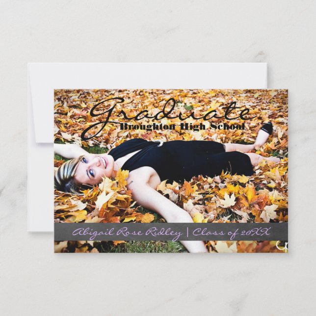 Invitation Photo de fin d'études - Bande de tableau noir 3x5 (Devant)