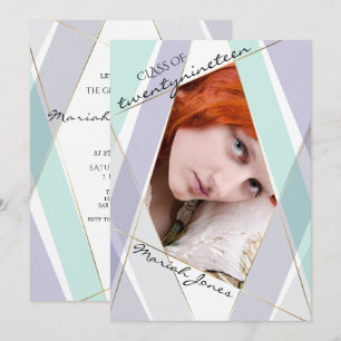 Invitation Photo de fin d'études géométriques contemporaine d