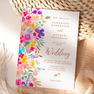 Invitation Photo de fleurs sauvages de jardin peintes pour ma