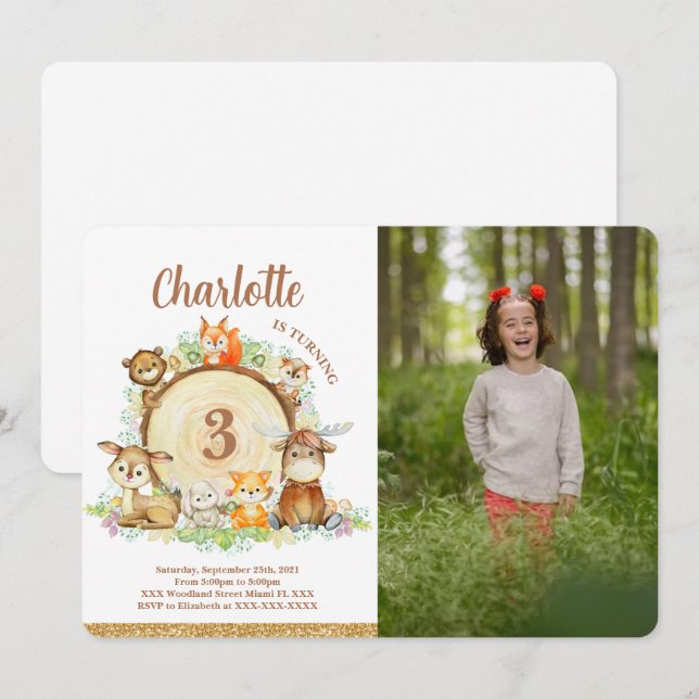 Invitation photo de forêt (Devant / Derrière)