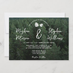 Invitation Photo de forêt rustique avec mariage de nature ave