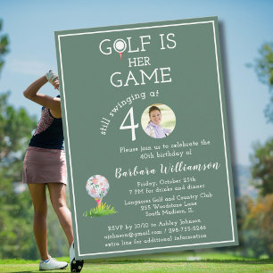 Invitation Photo de golf de dame élégante Fête d'anniversaire
