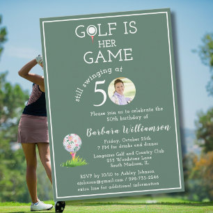 Invitation *Photo de golf de dame élégante pour fête d'annive