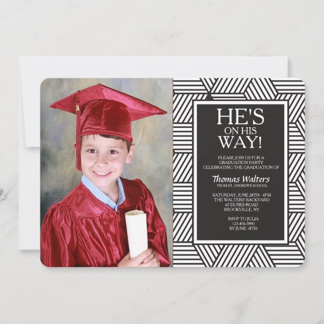 Invitation photo de graduation géométrique (Devant)
