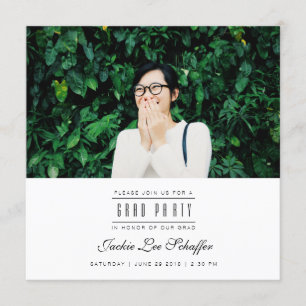Invitation photo de graduation moderne et minimale