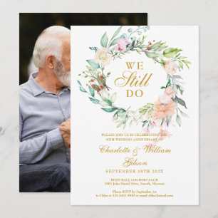Invitation Photo de guirlande florale pour le 50e anniversair