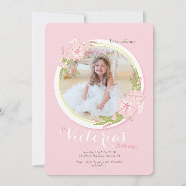 Invitation photo de Ipomée rose du matin (Devant)