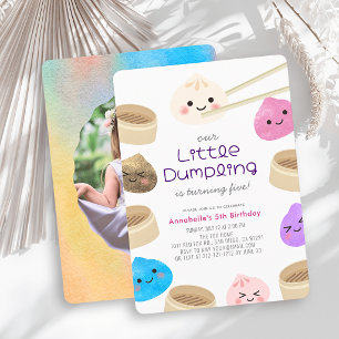 Invitation Photo de joyeux anniversaire kawaii de petit dumpl