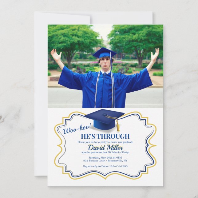 Invitation Photo de la casquette de diplôme (Devant)