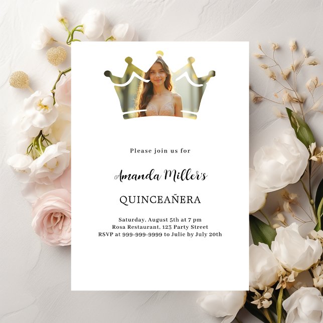 Invitation Photo de la Couronne Quinceanera (Créateur téléchargé)