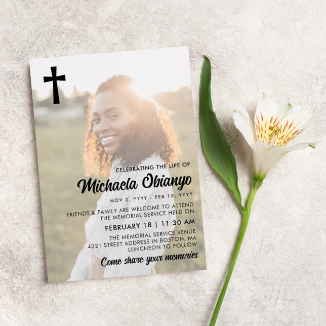 Invitation Photo de la Croix-Noire célébrant la vie (Créateur téléchargé)