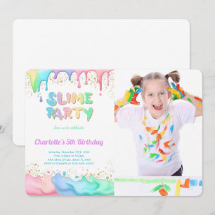 Invitation Photo de la fête d'anniversaire de Slime