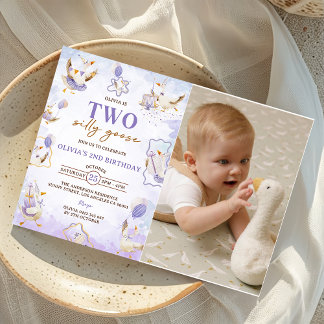 Invitation Photo de la fête d'anniversaire des Deux Oies Idio