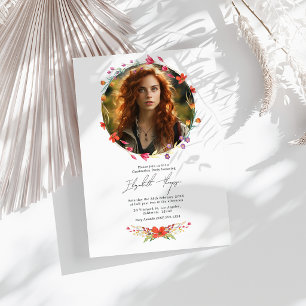 Invitation Photo de la fête de fin d'études aux fleurs sauvag