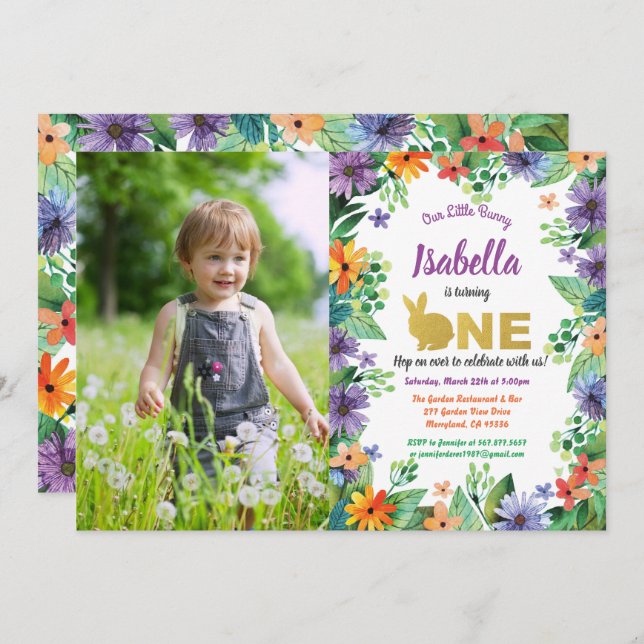 Invitation photo de la fête de Pâques (Devant / Derrière)