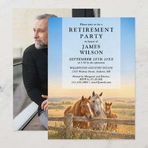 Invitation Photo de la fête de retraite au ranch de chevaux