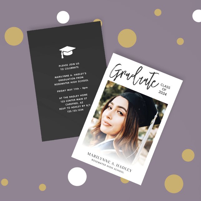 Invitation Photo de la fête des diplômés 2024 (Créateur téléchargé)