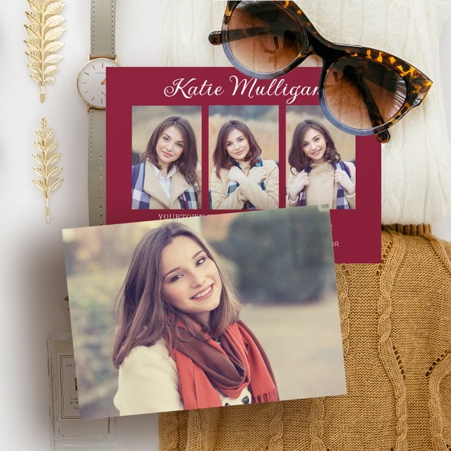 Invitation Photo de la fête des diplômés de Bourgogne moderne (Créateur téléchargé)